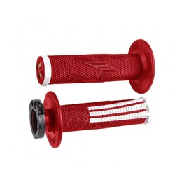 ODI V2 Lock ON Emig PRO Motorcycle Grips Dirtbike Offroad MX for 2 & 4 Stroke 7/8" Handlebars Twist Throttle RED/White USA Made CR CRF XR GROM Soft Compound