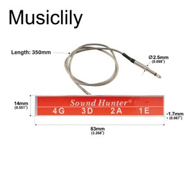 Musiclily Basic Transducer Under Bridge Saddle Ceramic Piezo Pickup for Cello, 83mm×14mm