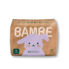 Bambe | Eco Nappies | Small | From Birth to 6kg | Approx 6-12 Weeks | Pack of 40