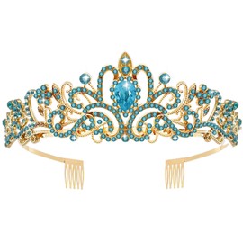 Crystal Tiara Crown Headband Princess Elegant Crown with combs for Women Girls Bridal Wedding Prom Birthday Party