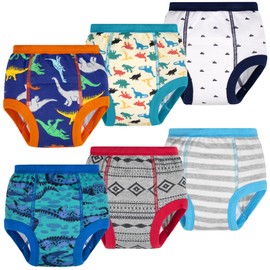 BIG ELEPHANT 6-Pack Potty Training Pants – 100% Cotton Absorbent Toddler Underwear for Boys and Girls, 5-6Y