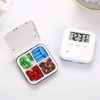 SUPVOX Electronic Pill Box with 4 Compartments 5 Reminder Time