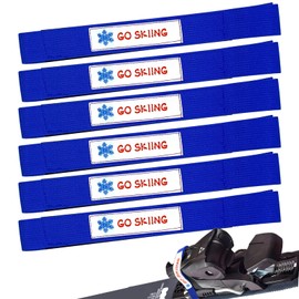 Vecacosic Ski Brake Retainer Strap, 18.9" Adjustable Nylon Binding Brake Retainer Bands, Durable & Reusable Snowboard Brake Retainers for Skis Waxing and Tuning, Easier to Put in Place (Bule-6 Pack)