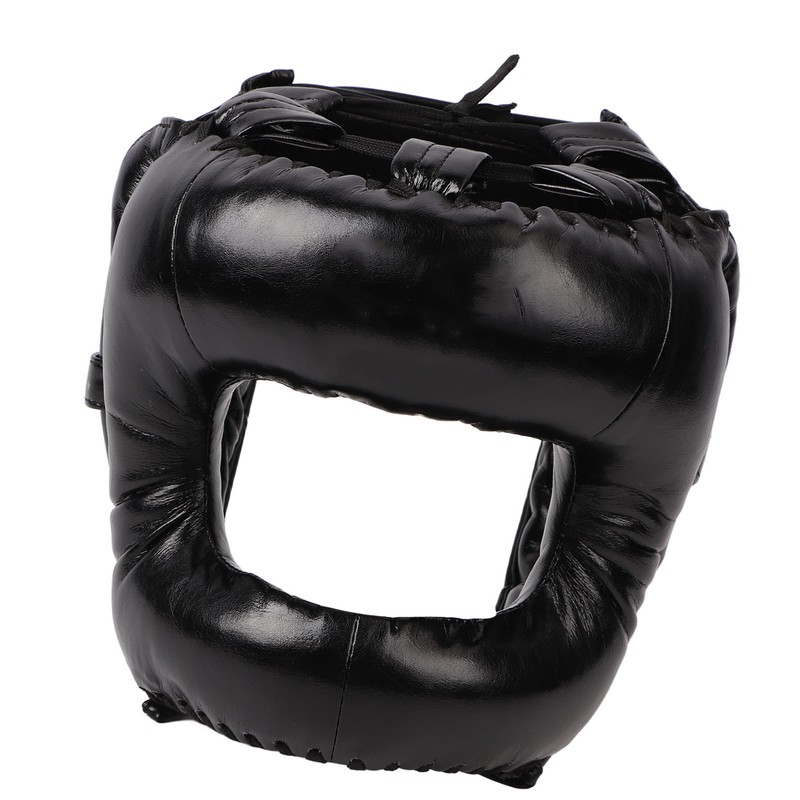 Boxing Headgear Black Head Guard Large Full Coverage PU Shock