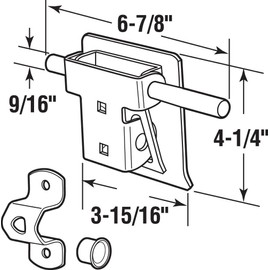 Prime-Line Products GD 52241 Garage and Shed Latch, Tamper Proof with Fastners, Heavy Duty Steel