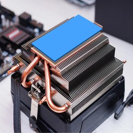 5 Piezas Almohadilla De Conductividad Térmica De Silicona 1,5 W/m-k Conductividad Térmica Cpu Gpu Hoja De Conducción De Calor 100x100x0,5mm/ 3,94 x 3,94 x 0,02 pulgadas Disipadores De Calor Azul