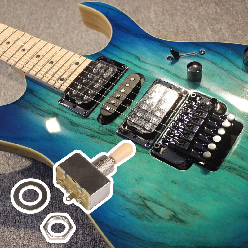 Yibuy Metal 3 Way Toggle Switch Guitar Toggle Switch Chrome