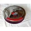 NYRM 396/375 CHROME AIR CLEANER RED WASHABLE FILTER Edelbrock Carburetor