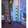 VIMBER VIMBER 6-Tier Corner Shelf with LED Light, Industrial Corner