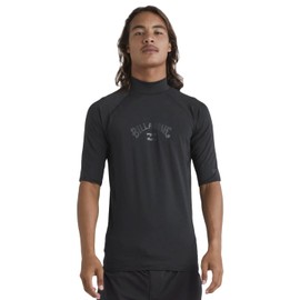 Billabong Men's Standard Arch Performance Fit Short Sleeve Rashguard 50+ UV Protection, Black