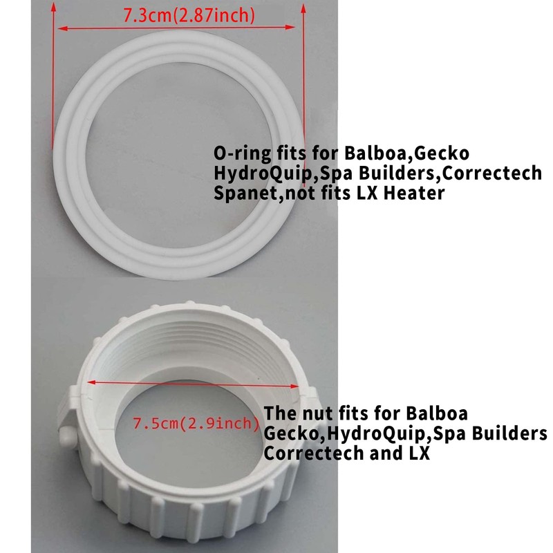 UCEDER 2 Pack Spa Hot Tub Heater Split Nut Unions