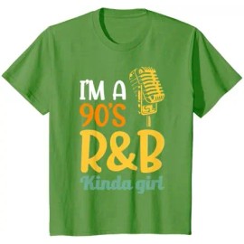 I'm a Men's 90's R&B Hip Hop T-ShirtColor: Women-grass green, Size: S