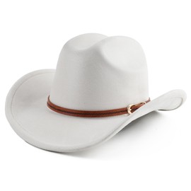 Pro Celia Cowboy Hat for Women and Men Wide Brim Western Cowgirl Hat (US, Alpha, One Size, Ivory)