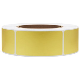 Hybsk 1x2 Inch Color-Code Labels Rectangle Metallic Gold Sticker Rectangle 500 Labels Per Roll (Gold)