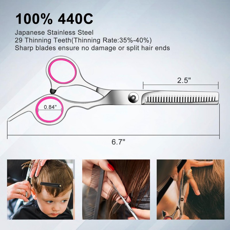 Sirabe 9 PCS Hair Cutting Scissors Thinning Shears Kit, Professional