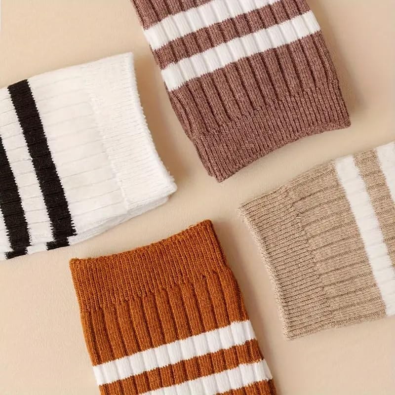 10 Pares De Calcetines A Rayas De Moda Para Hombres,