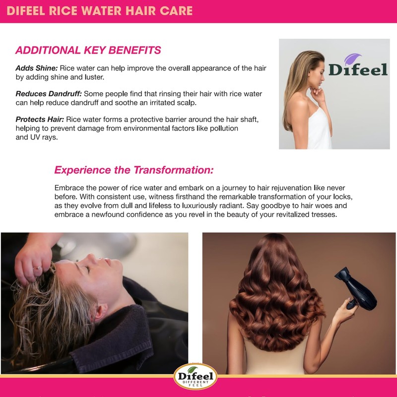 Difeel Rice Water Root Stimulator 7.1 oz. - Strengthens Hair