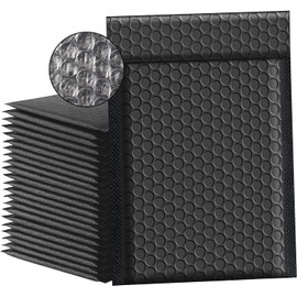 Bubble Mailers, Bubble Mailers, Bubble Mailers, Self-Sealing for Shipping Packaging and Storage, 13 x 18 cm, Pack of 50 (13 x 18 cm, Black)