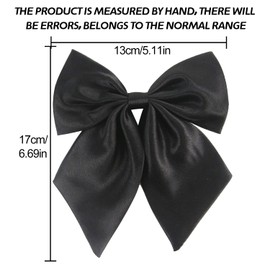 EKIND Adjustable Pre-tied Women Bow Tie, Solid Color Bowties for Japanese School Girls Cosplay (Black)