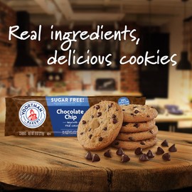 Voortman Bakery, Sugar Free Chocolate Chip Cookies, Crispy, Crunchy Cookies, 8oz, Pack of 4