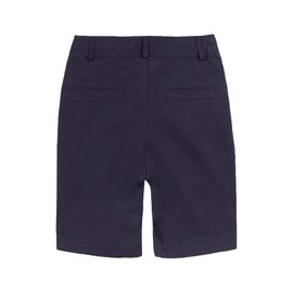 Mud Kingdom - Pantalones cortos para niños, uniforme escolar, de sarga con parte delantera plana, pantalones cortos chinos de 4 a 16 años, Azul marino, 8