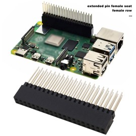 eMagTech Pack of 5 Female Header 2 x 20 Pins Female Header Double Row Straight Socket Strip 40 Pins Female Grid Compatible with Raspberry Pi