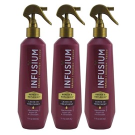 INFUSIUM LEAVE-IN TREATMENT Repair & Replenish, Nourish, Renew Spray with Niacinamide, Argan Oil, Ceramides, 11 FL OZ (3 Pack)