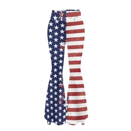 Hdjxbdhsv 4Th of July America Flag High Waist Tummy Control Workout Flare Leggings for Women Casual Lightweight Stretchy Yoga Pants Inpendance Day Bell Bottom Wide Leg Leggings for Party