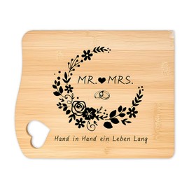 Hochzeitsgeschenke für Brautpaar Ihn und Sie, Geschenk Hochzeit 2025 - Graviertes Bambus Schneidebrett, Hochzeitstag Jahrestag Geschenk für Frauen Männer, Verlobungsgeschenkfür Freundin Paar