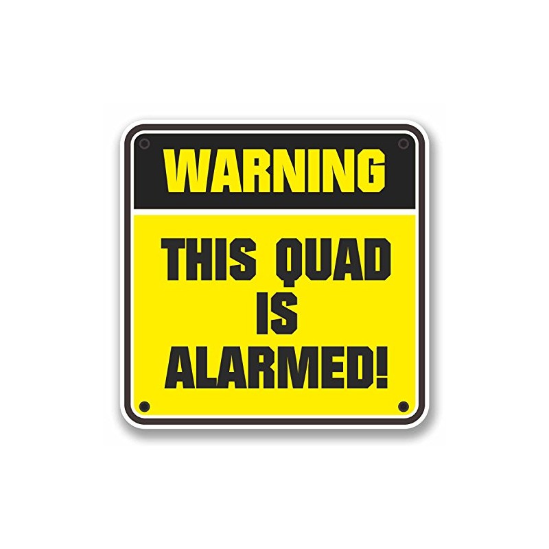 2 x 10cm This Quad is Alarmed Warning Vinyl Sticker