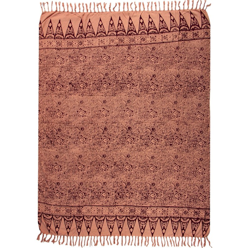 Sar72 Sarong Beach Towel Pareo Wrap Skirt Loop Stole Red