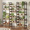 Rolanstar Bookshelf 5 Tiers with 4 Hooks, Triple Bookcase with