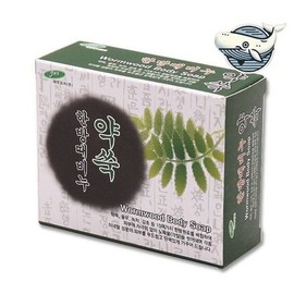 Mugwort Exfoliating Soap, Skin Soothing and Cleansing Effect, Healthy Soap - WFHI45V / 약쑥 때비누 피부 진정 세정 효과 건강한 비누-WFHI45V