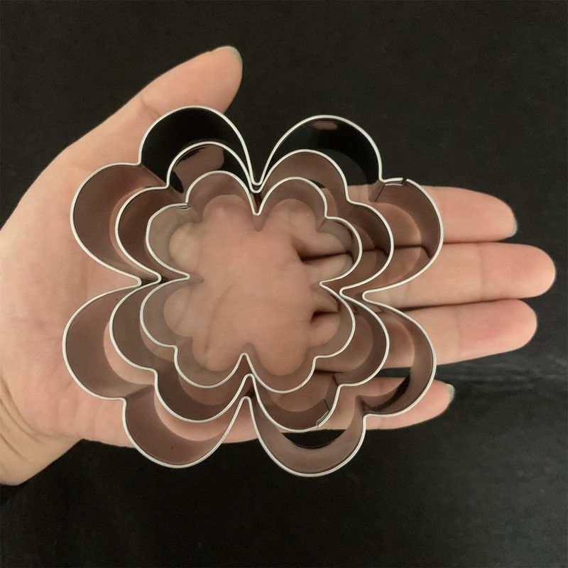 UKoosien 4 Leaf Clover Cookie Cutter Set-Size 3.5" 2.6" 2"-3