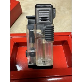 Jetline Gotham Lite Quad Jet Cigar Lighter and Punch - Clear - New