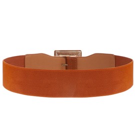 JASGOOD Women Dress Waist Belt Stretchy Elastic Vintage Belts for Dress Santa Belt with Metal Buckle