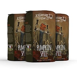 KALAMAZOO COFFEE COMPANY Pumpkin Spice Whole Bean Coffee - Seasonal Flavored Coffee | 12oz Bag (3 Pack)
