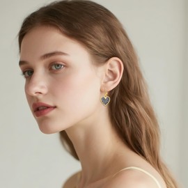 YFN Heart Earrings Sterling Silver Colorful Heart Dangle Drop Earrings Hearted Shaped Jewellery Gifts for Women