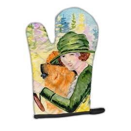 Caroline's Treasures SS8527OVMT Lady Driving with her Chow Chow Oven Mitt Heat Resistant Thick Oven Mitt for Hot Pans and Oven, Kitchen Mitt Protect Hands, Cooking Baking Glove