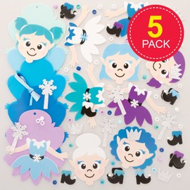 Baker Ross FE875 Winter Fairy Craft Beads Kit - Pack of 5, Christmas Decoration Childrens Craft Kits, Art and Craft Activities for Kids to Make and Decorate, Winter Fairy