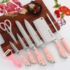 Pink Kitchen Knife Set, 9-Pieces Sharp Non-Stick Coated Chef Knives