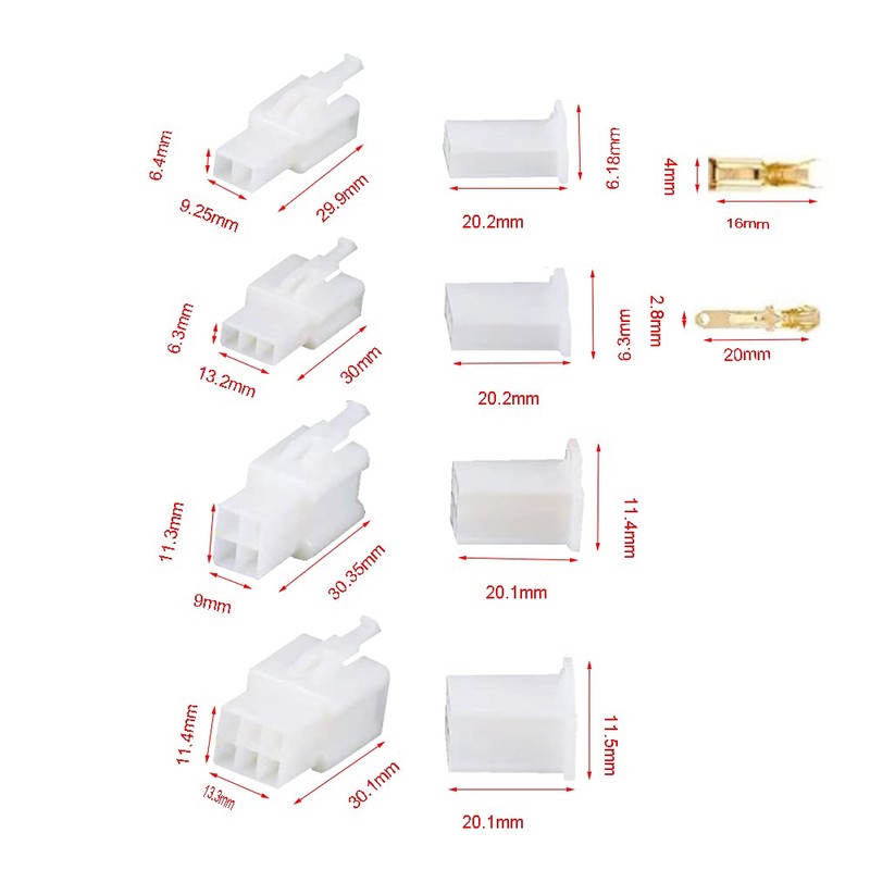Ruidee 380 pcs Automotive Electrical Wire Connectors Kit 2.8mm 2
