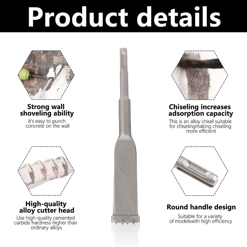 Oiieco SDS Plus Brick Removal Chisel 200 X 32mm, Carbide-Tipped