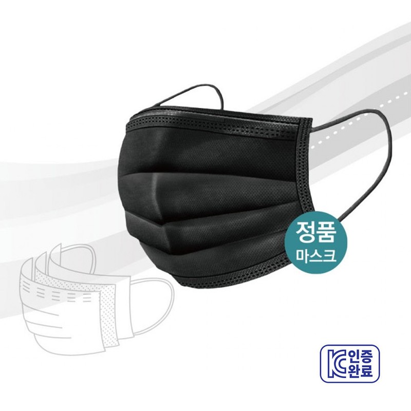 Plus Trade National Dental Mask 3-ply MB Filter Disposable Black