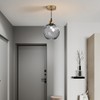 BOKT Large 1-Lights Smoke Gray Glass Pendant Light Brushed Gold