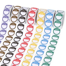 Days of The Week Stickers, 3500 Food Labels Stickers Circular Day Dots Food Rotation Label, Removable Labels for Jars, Restaurants and Catering Outlets