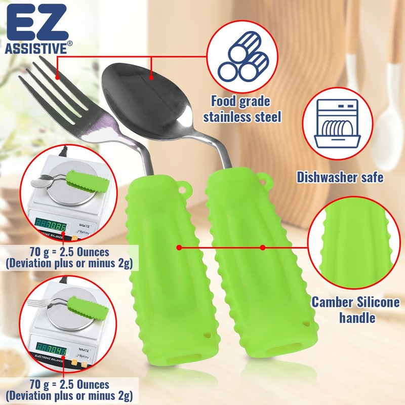 Adaptive Utensils, Weight Utensils for Tremors and Parkinson Patients, Utensil