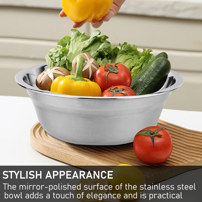NYSUZHOUJI Deep Mixing Bowl, Stainless Steel Bowl, Salad Bowl for