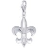 Sterling Silver Fleur De Lis Charm with Lobster Claw Clasp, Charms for Bracelets and Necklaces