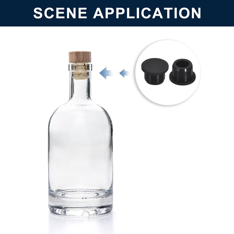 uxcell 5 Pcs Black Plug Holes, Waterproof Rubber Button Plug